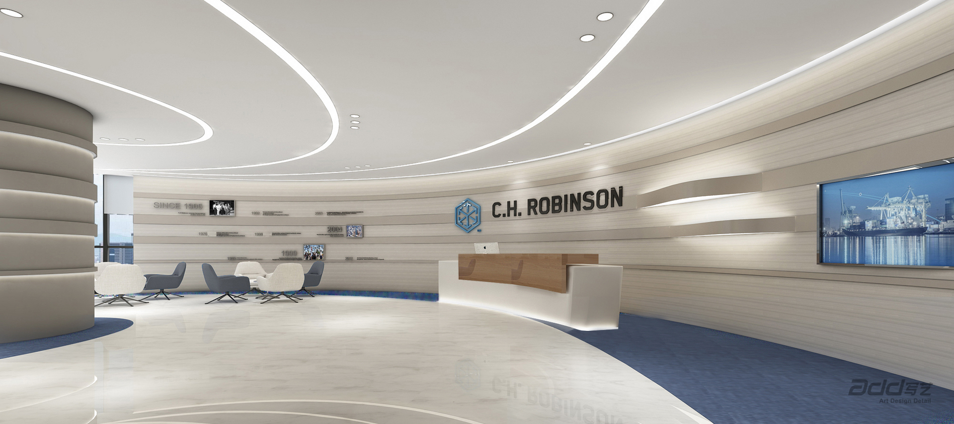 罗宾逊全球物流办公室装修-前厅-pc